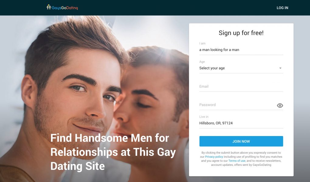 GaysGoDating main page