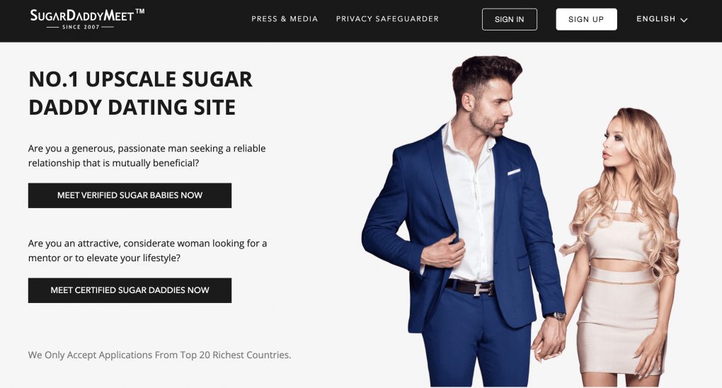 SugarDaddyMeet main page